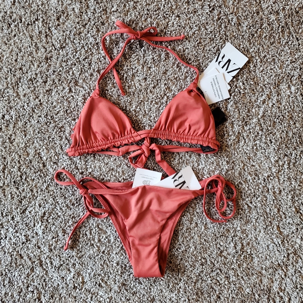NWT ZARA triangle bikini top